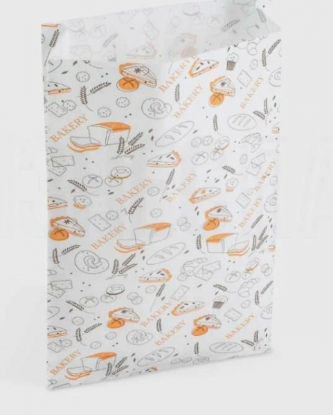 Пакет белый для хлеба 200*60*330 мм с рисунком «Bakery»