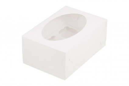 Коробка для капкейка с окном 235*160*95 мм 