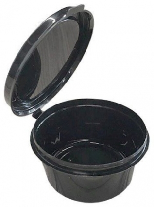 Контейнер 30 мл для соуса с верхним закрытием крышки, черный
