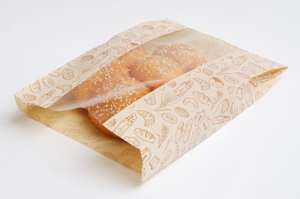 Пакет для хлеба 140*60*195 мм с рисунком «Bakery» крафт-Д 40 гр/м2